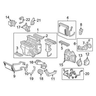Honda OE - Air Conditioner & Heater - Evaporator & Heater Components (Front)