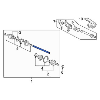 Honda OE - Front Left CV Axle Assembly