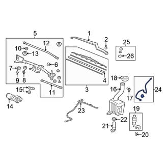 Honda OE - Front Windshield Washer Hose