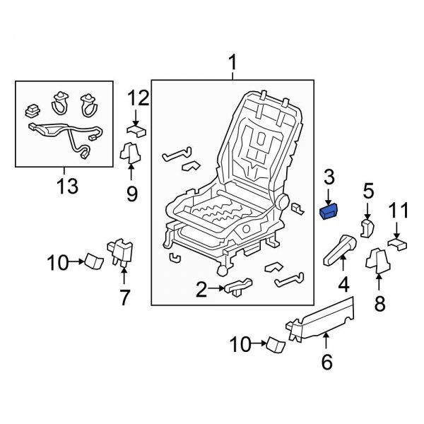 Seat Back Recliner Adjustment Handle