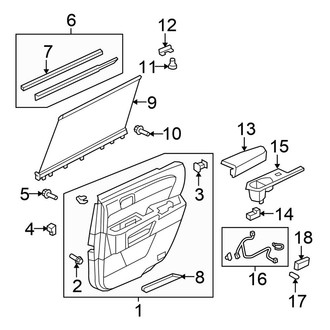 Honda OE - Rear Door - Interior Trim (With Sunshade)