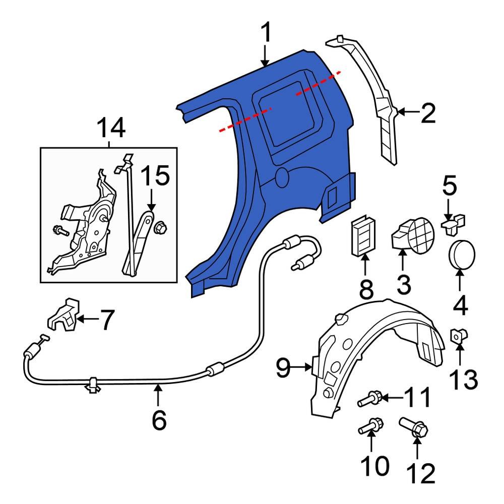 Honda OE 04636SZAA93ZZ Rear Right Outer Quarter Panel