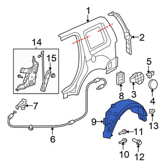 Honda OE - Rear Left Quarter Panel Splash Shield