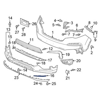 Honda OE - Front Left Upper Bumper Cover Spacer Panel
