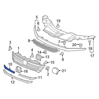 Honda OE - Front Right Upper Grille Molding