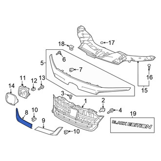 Honda OE - Front Right Lower Grille Molding