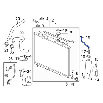 Honda OE - Upper Engine Coolant Reservoir Hose
