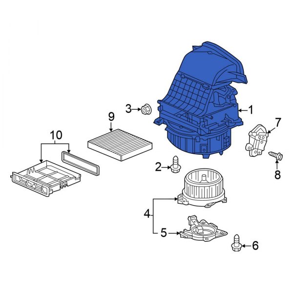 Honda OE 79305TZ5A42 Front HVAC Blower Motor Housing