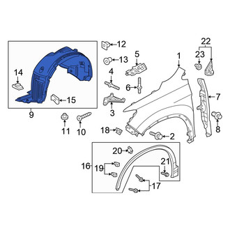 Honda OE - Front Left Fender Splash Shield