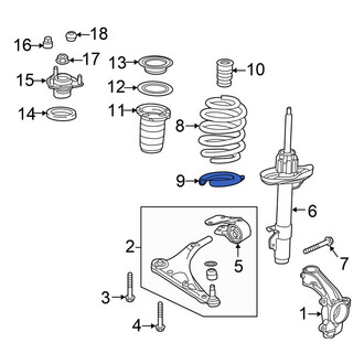 Honda OE - Front Right Lower Coil Spring Insulator