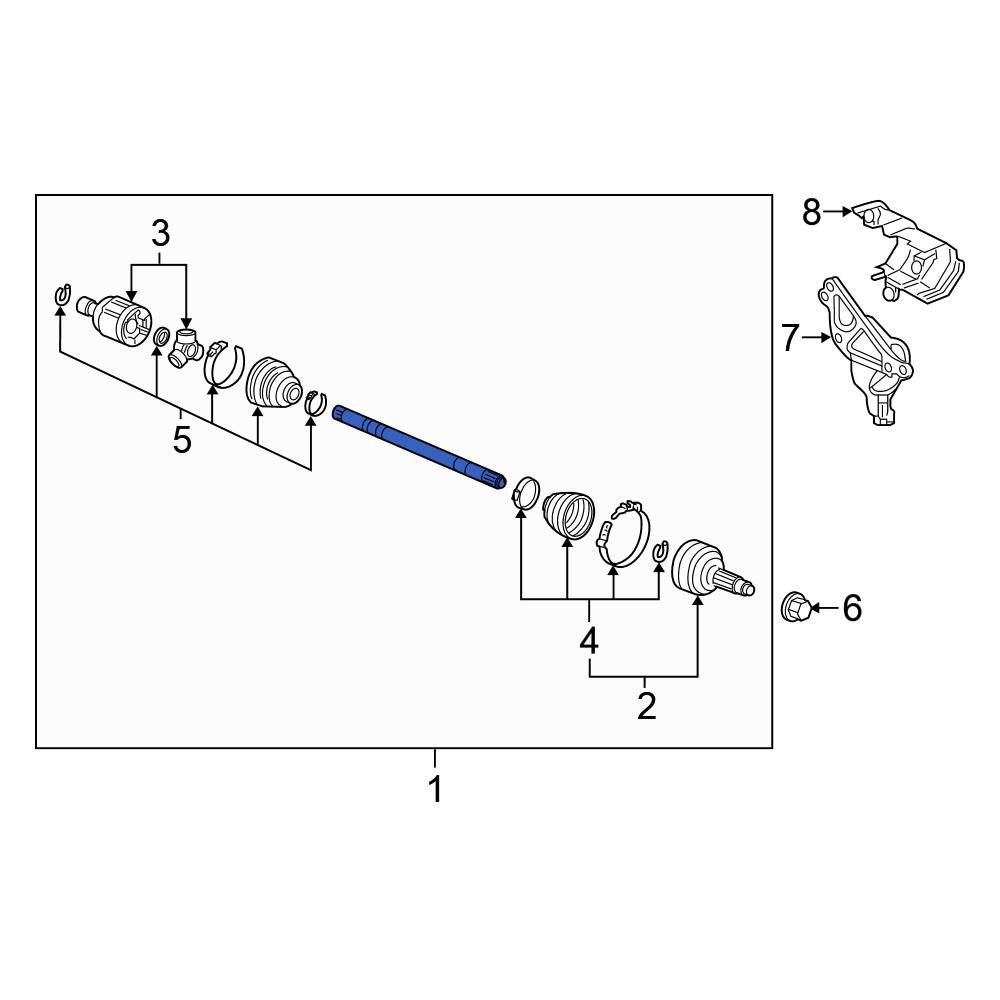 Honda OE 44305TZ5A11 - Front Right CV Axle Assembly