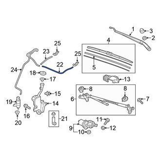 Honda OE - Front Left Windshield Washer Hose