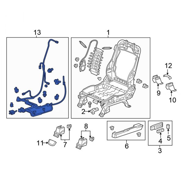 Honda OE 81606TG7L31 Front Left Power Seat Wiring Harness