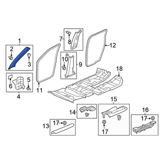 Honda OE - Left Body A-Pillar Trim Panel