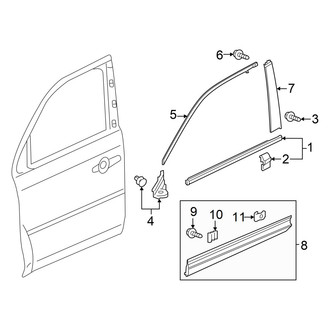 Honda OE - Front Door - Exterior Trim