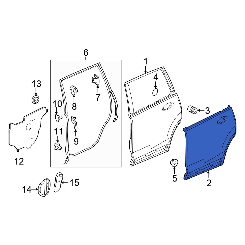 Honda OE 67651TG7315ZZ - Rear Left Outer Door Outer Panel