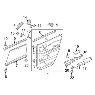 Honda OE - Rear Door - Interior Trim (With Sunshade)