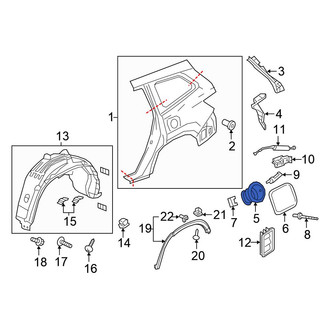 Honda OE - Rear Fuel Filler Housing