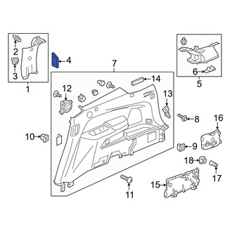 Honda OE - Left Body C-Pillar Trim Panel Cap