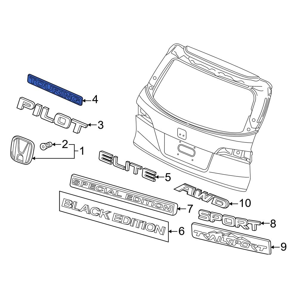Honda OE 75716SZAA01 - Rear Hatch Emblem