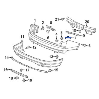 Honda OE - Rear Right Outer Bumper Cover Support Rail
