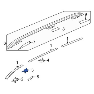 Honda OE - Center Left Roof Molding Clip