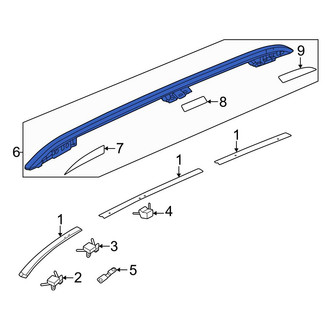 Honda OE - Left Roof Luggage Carrier Side Rail