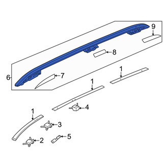 Honda OE - Right Roof Luggage Carrier Side Rail