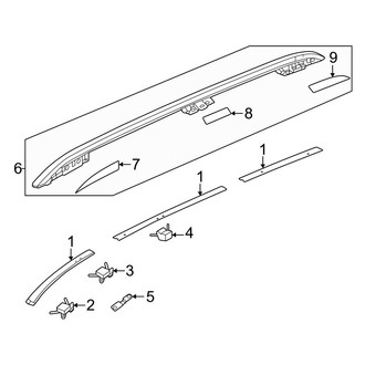 Honda OE - Roof - Exterior Trim (With Sunroof), (Elite / Touring / TrailSport)