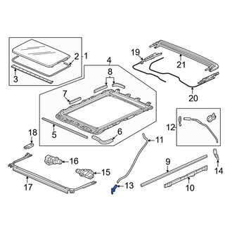 Honda OE - Front Sunroof Drain Hose Drain Valve