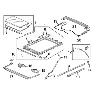 Honda OE - Roof - Sunroof (With Sunroof, Front), (Elite / Touring / TrailSport)