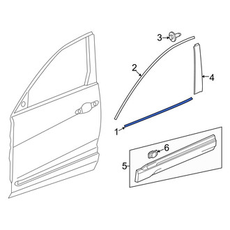 Honda OE - Front Right Door Belt Molding