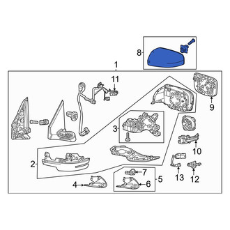 Honda OE - Front Left Door Mirror Cover