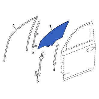 Honda OE - Front Left Door Glass