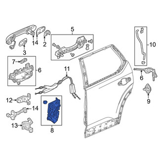 Honda OE - Rear Right Door Latch Assembly