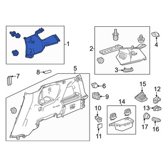 Honda OE - Left Body C-Pillar Trim Panel