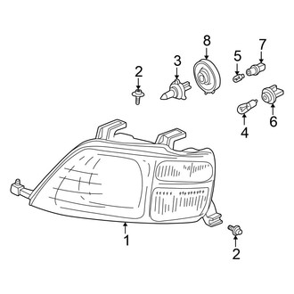 Honda OE - Front Lamps - Headlamp Components