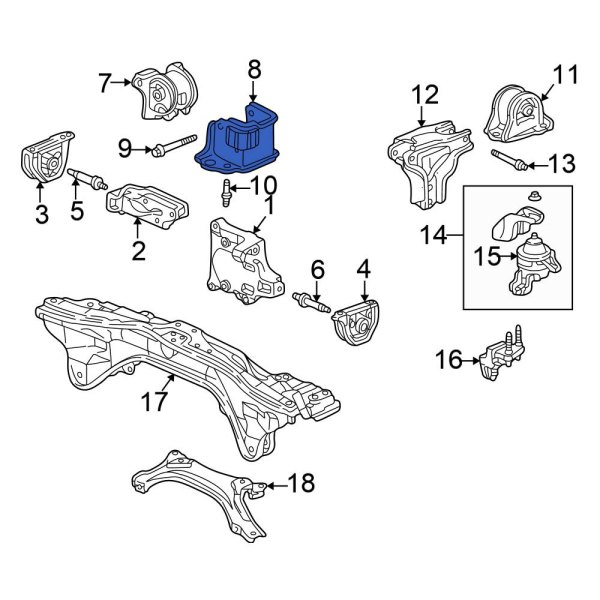 Honda OE 50825S10A00 Manual Transmission Mount Bracket