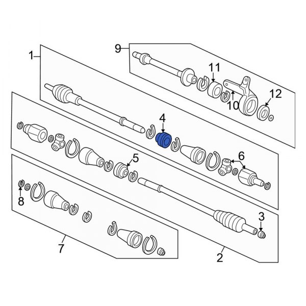 Honda OE 44351S10A01 Front Right Drive Shaft Damper