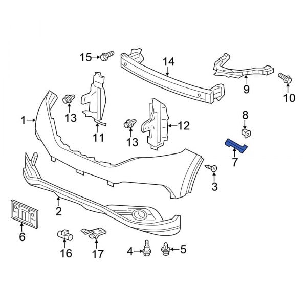 Honda OE 71193T0AA01 Front Right Bumper Cover Bracket