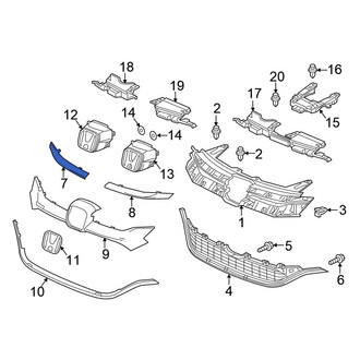 Honda OE - Front Right Upper Grille Molding