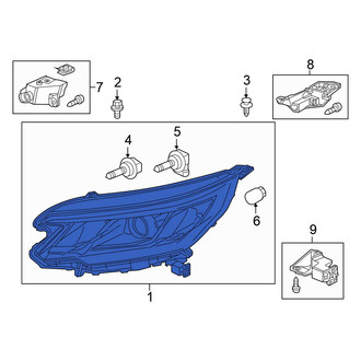 Honda OE - Front Left Headlight Assembly