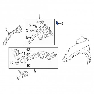 Honda Oe Honda Cr V 15 Fender Structural Components Rails