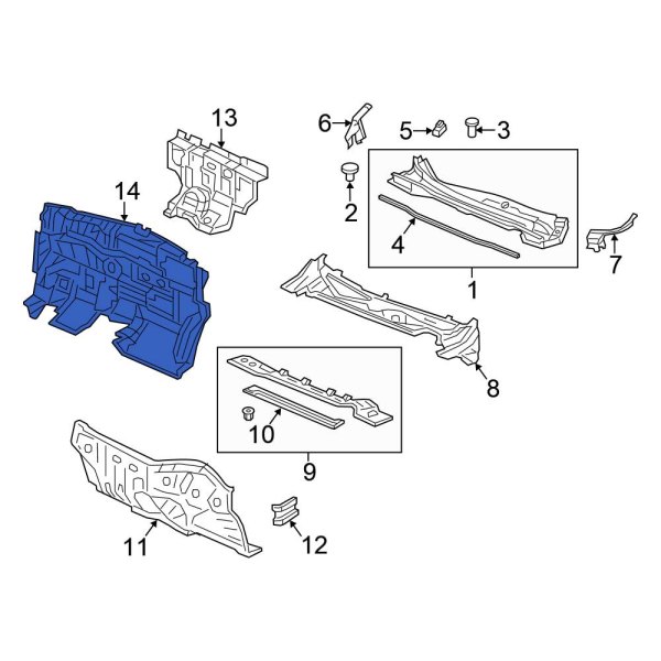 Honda OE 74260T0GA01 Front Inner Engine Compartment Insulation