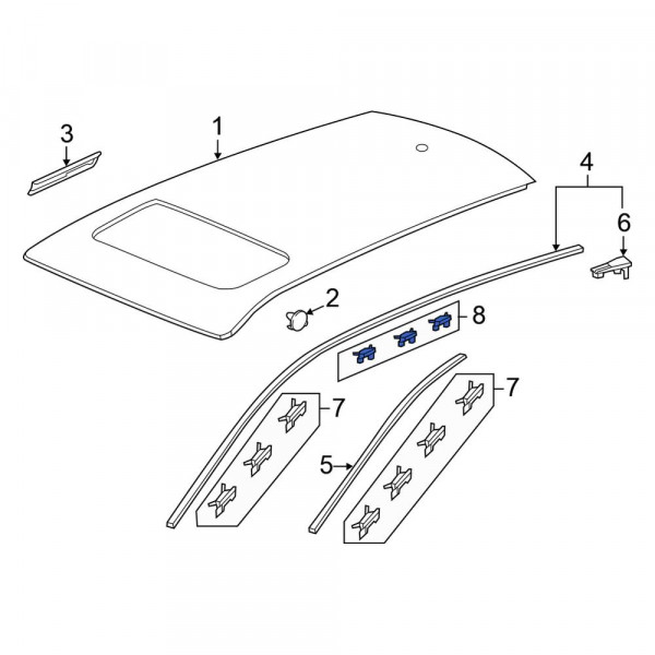 Honda OE 73164T0A003 Roof Drip Molding Clip