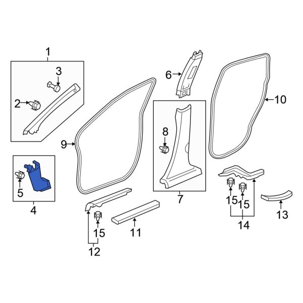 Honda OE 83111T0AA01ZA Right Kick Panel Trim
