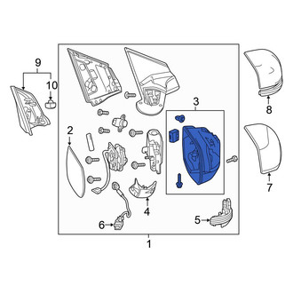 Honda OE - Front Right Door Mirror Housing