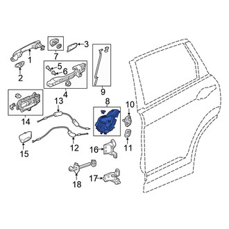 Honda OE - Rear Right Door Latch Assembly
