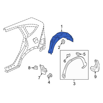 Honda OE - Rear Right Quarter Panel Splash Shield