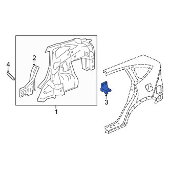 Honda OE - Rear Left Floor Pan Crossmember Bracket